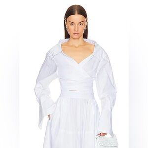 HELSA White Poplin Wrap Shirt Small Nwt